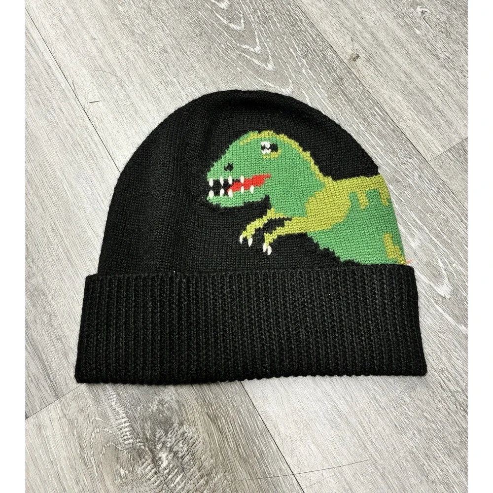 Coach Dinosaur Roxy Black Knit Beanie New With Tags